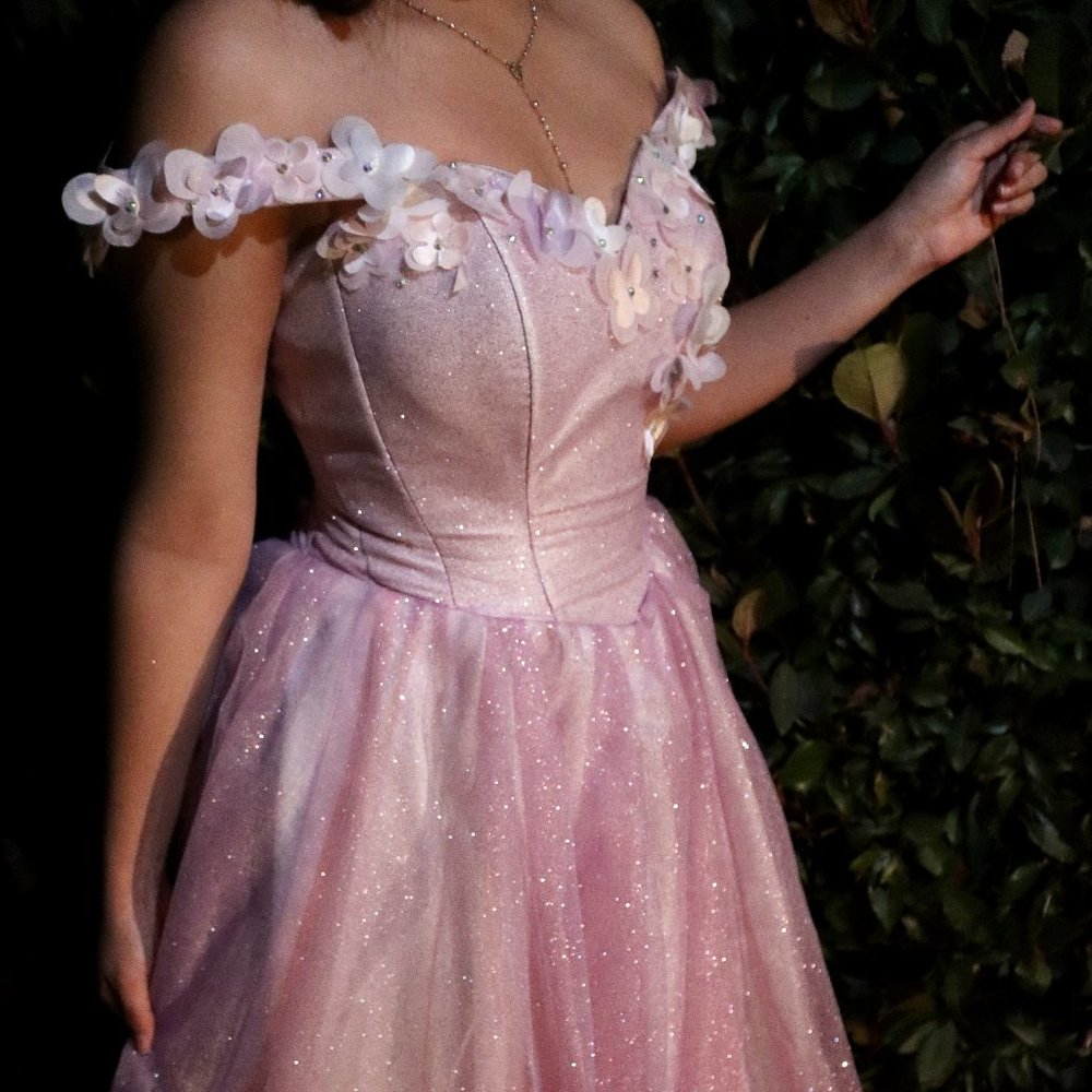 Kristal Butterfly Lilac & Pink Prom Dress